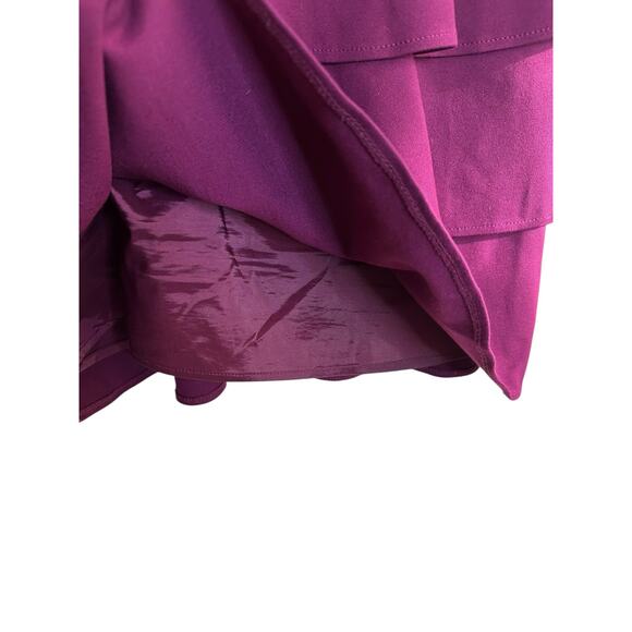 THEORY Cupid Prosema Selma Tiered Ruffle Skirt Button Back Tank Plum Dress Small - Picture 6 of 10